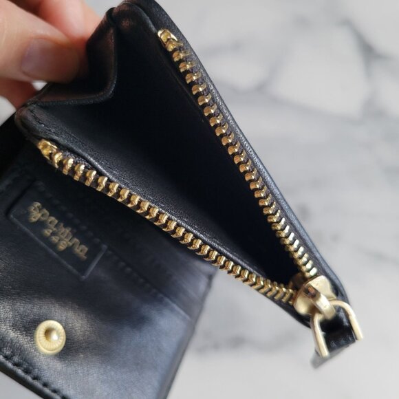 Siren La Petite Black Spartina 449 Suede Wallet Gold Zipper and Snap Closure - Picture 5 of 16